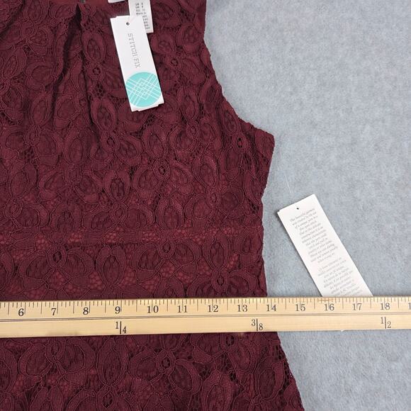 NWT Wisp Kalia Dress Size 2 Burgandy Lace Sleeveless - Picture 15 of 16